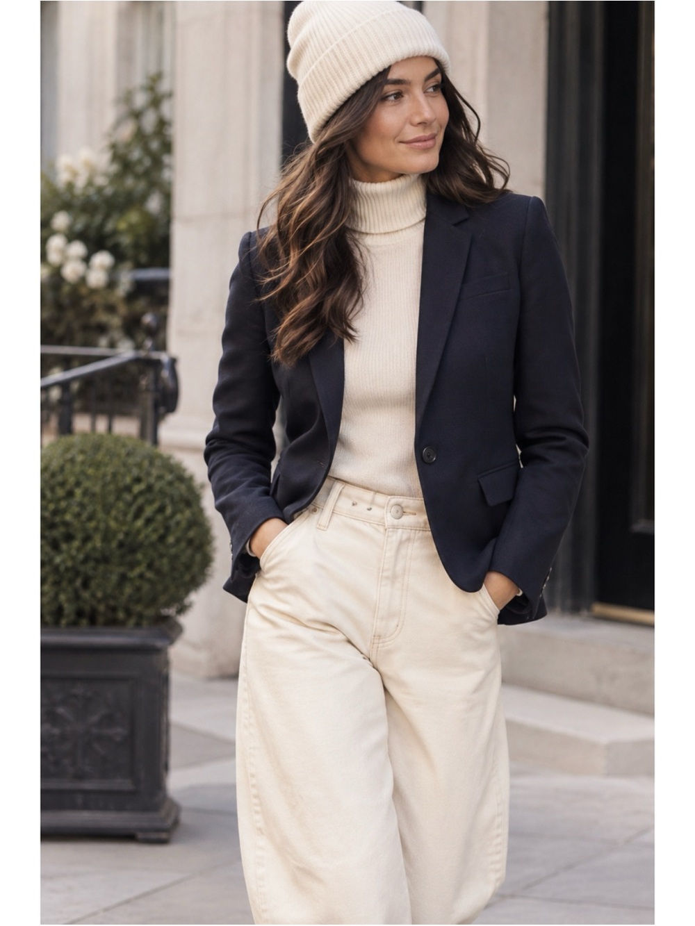 J.Crew Regent Blazer in Navy Blue Wool Bland Size 8 ~ Pristine